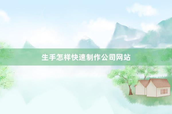 生手怎样快速制作公司网站